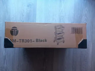 Carrello ausiliario a 3 livelli con ruote, nuovo, nero