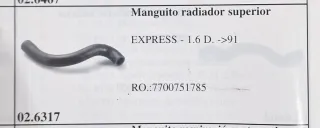 Manguito superior radiador RENAULT EXPRESS 1.6 D