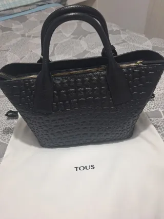Bolso Tous Piel Negro Osos Grabados