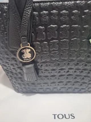 Bolso Tous Piel Negro Osos Grabados
