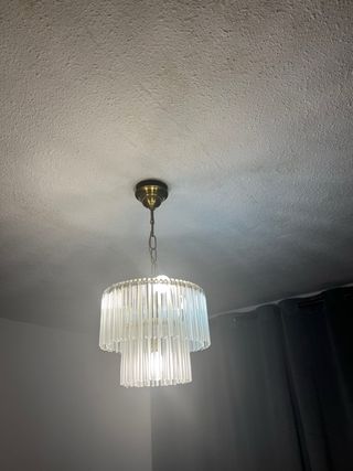 Lámpara de techo de cristal y metal