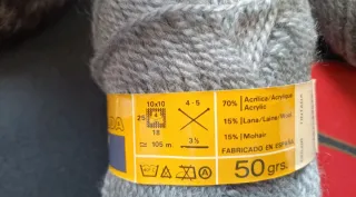 7 ovillos lana gris Pingouin Esmeralda City