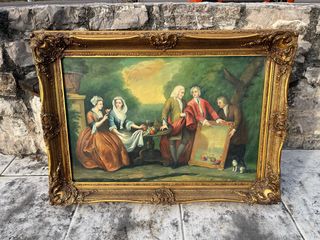 Antico dipinto olio su tela