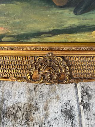 Antico dipinto olio su tela