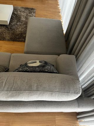 Sofá cinzento como novo, 310x95cm - microfibra