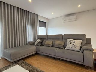 Sofá cinzento como novo, 310x95cm - microfibra