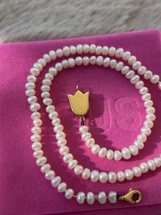 Collar Tous Perlas y Colgante tulipan Oro