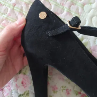 Zapatos tacón negros plataforma tira tobillo