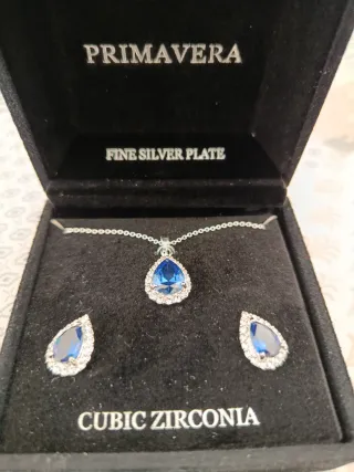 Conjunto Primavera Colgante y Pendientes Plata