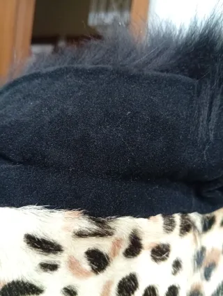 Blazer pelliccia leopardata con collo volpe