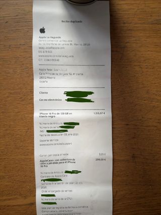 iPhone 16 Pro 128 GB titanio negro