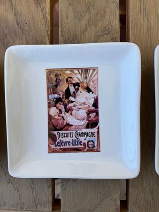 Lote 3 platos porcelana decorados