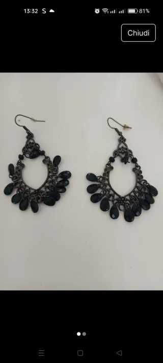 Orecchini pendenti neri