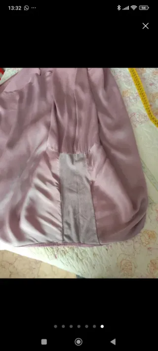 Blusa seda rosa oversize