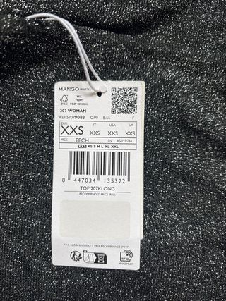 Top Mango Brillo Lazos Talla XXS
