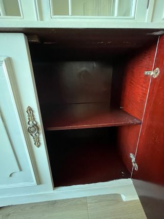 Mueble Salón Vintage Madera Blanco 245x190