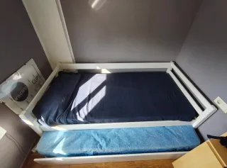 Cama nido juvenil blanca y azul