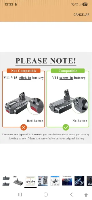 Batería Dyson V11 SV14