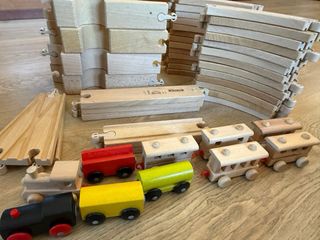 Set de trenes de madera