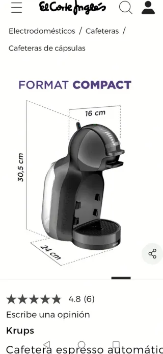 Cafetera Dolce Gusto Krups