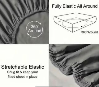 Sábana Bajera Ajustable Gris 152x203cm