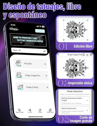 Impresora térmica para tatuajes Bluetooth portátil