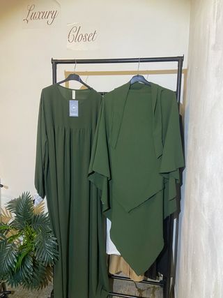 Khimar y Abaya Verde Talla Única
