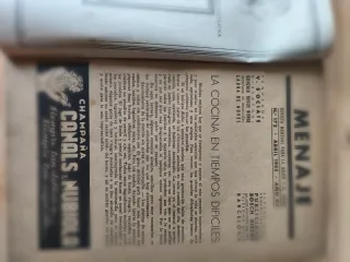 Antiguo libro la cocina en tiempos difíciles