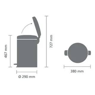 Cubo basura acero 20 litros con pedal Brabantia