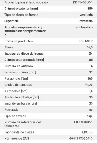 2 Discos Nuevos Freno Audi, VW, Porsche Delanteros