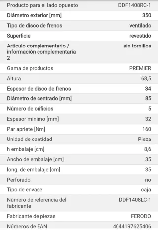 2 Discos Nuevos Freno Audi, VW, Porsche Delanteros