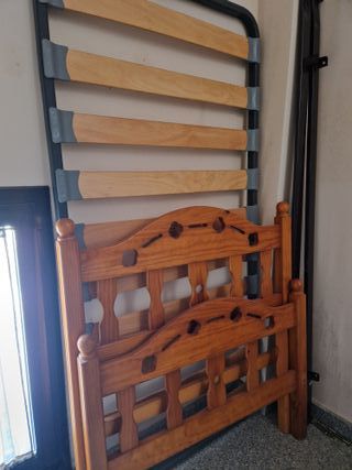 Cama 90 madera y metal