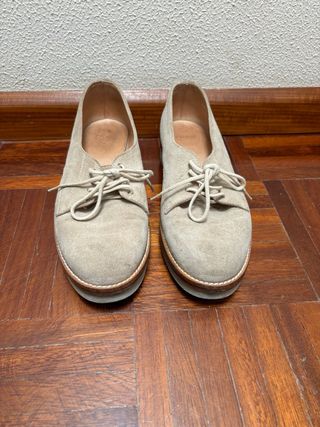 Scarpe stringate Frau beige scamosciate