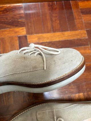 Scarpe stringate Frau beige scamosciate