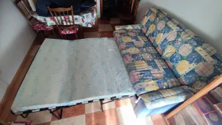 Sofá Cama Somier Láminas 3 plazas con funda