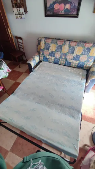 Sofá Cama Somier Láminas 3 plazas con funda