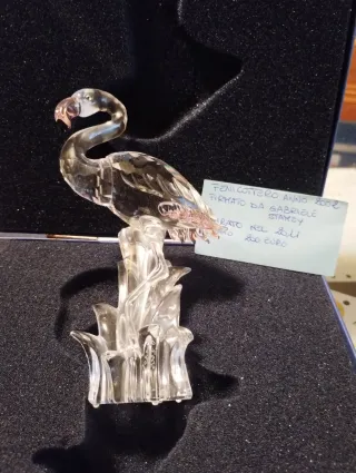 Fenicottero in cristallo firmato 2002