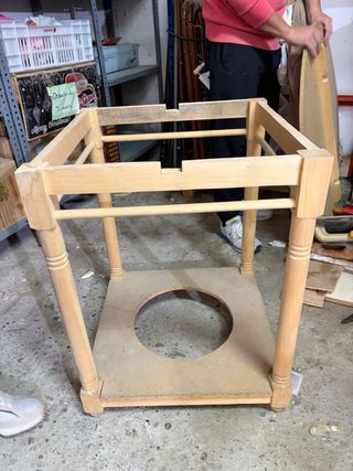 Mesa camilla redonda madera con el cristal