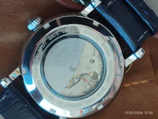 Reloj Automático Gamages Azul y Plateado 21 joyas