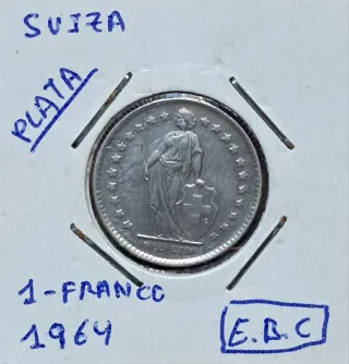 1 Franco Suiza 1964 Plata