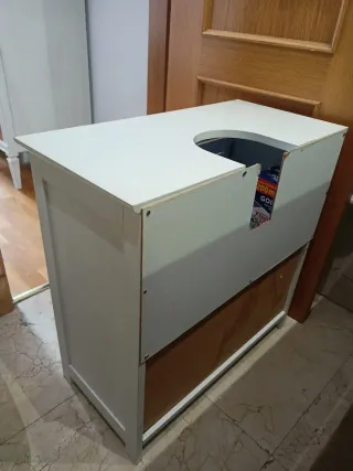 Armario de baño de madera blanco