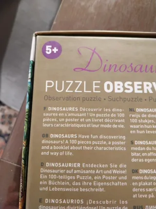 Puzzle Djeco Dinosaurios Observación y Libro