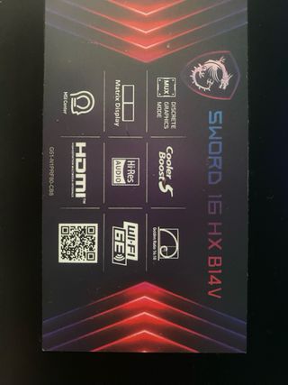 MSI Sword 16 HX | RTX 4070 | i7-14ª Gen | NUEVO