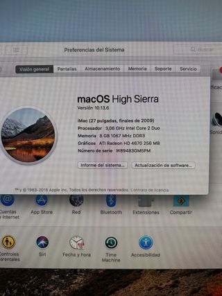 Imac 27 2009 con disco duro nuevo.