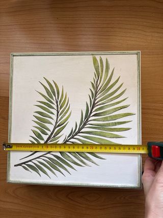 Cuadros Decorativos Hoja Verde Pintados a Mano