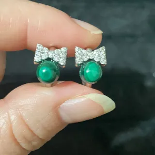 Pendientes Malaquita natural