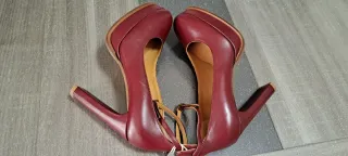 Scarpe Risvolto Bordeaux Donna