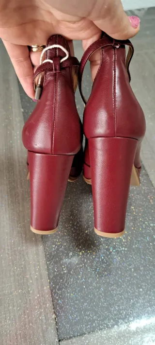 Scarpe Risvolto Bordeaux Donna