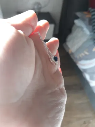 Collana Argento Cuore Blu