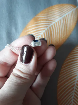 Collana Argento Cuore Blu